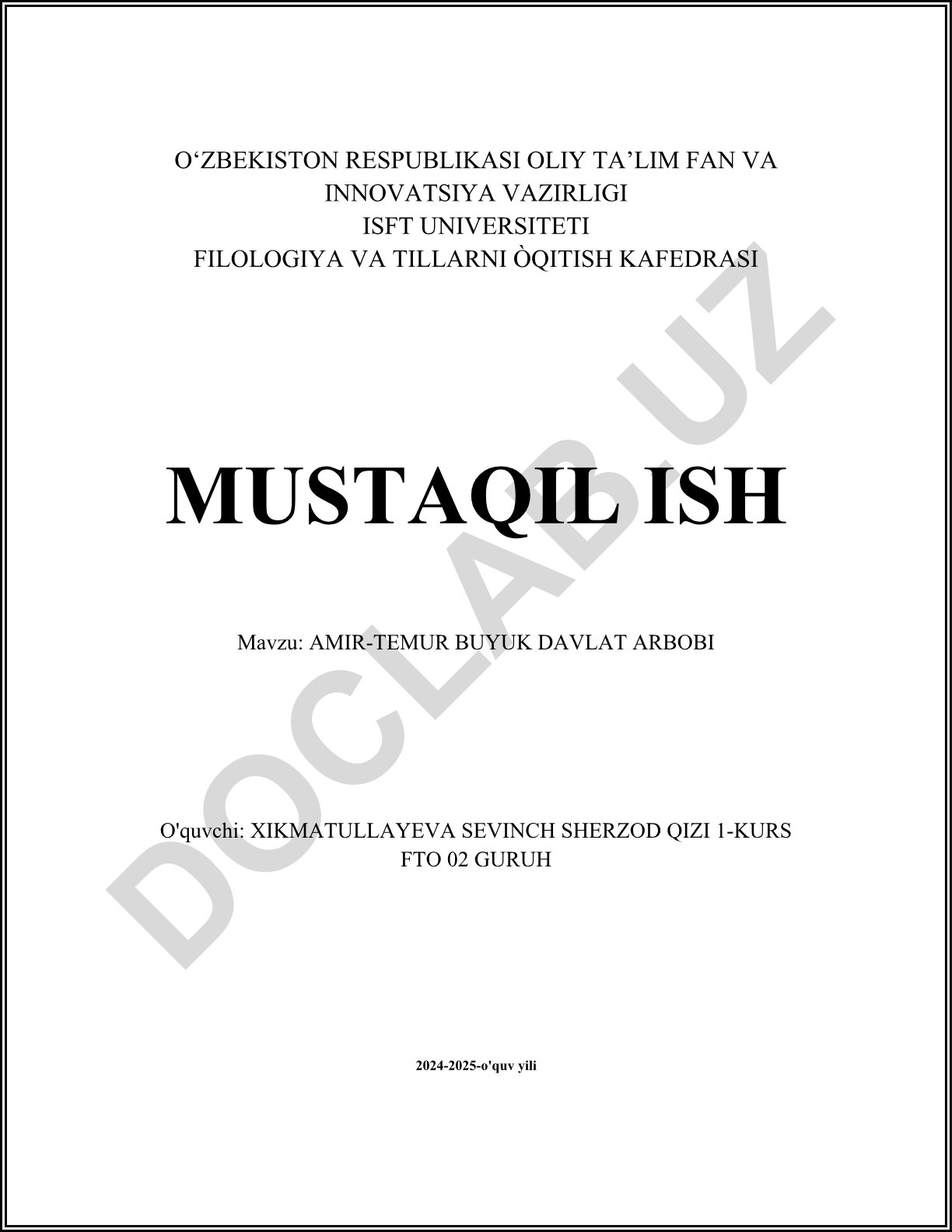 Amir-Temur buyuk davlat arbobi