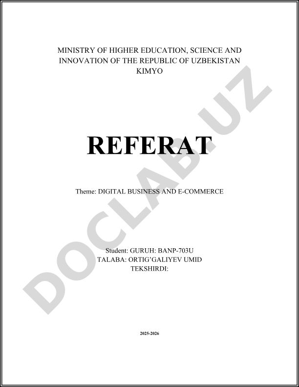 Digital Business and E-commerce