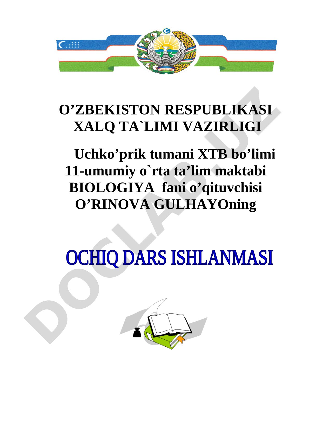 Barglarda organik moddalar hosil bo`lishi
