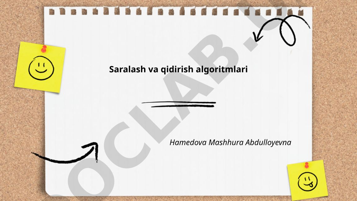 Saralash va qidirish algoritmlari