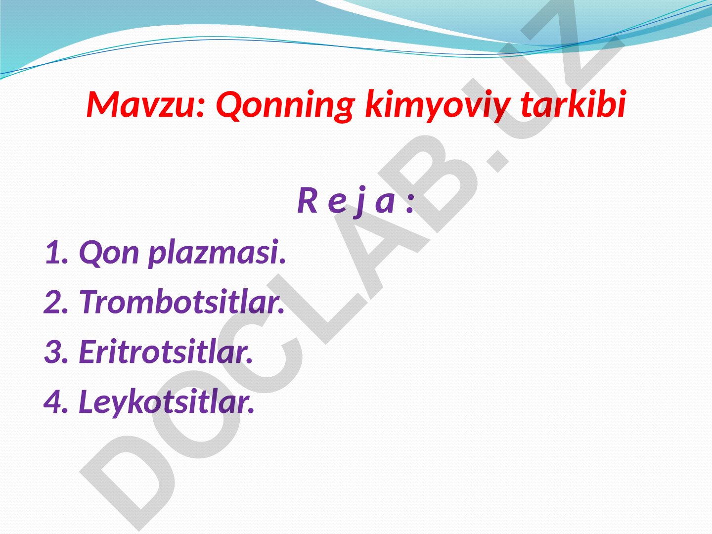 Qonning kimyoviy tarkibi
