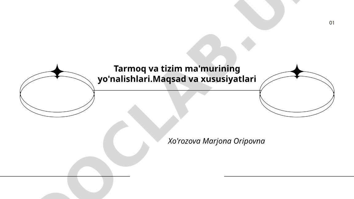 Tarmoq va tizim ma'murining yo'nalishlari, maqsad va xususiyatlari