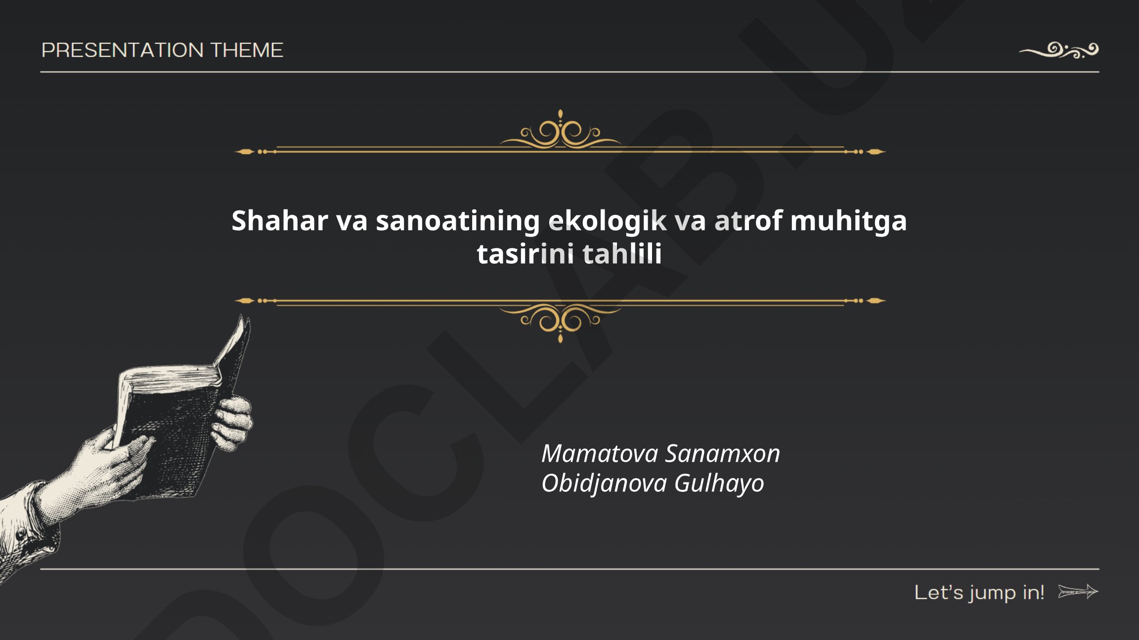 Shahar va sanoatining ekologik va atrof muhitga tasirini tahlili