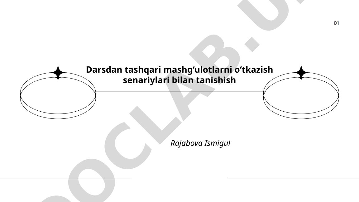 Darsdan tashqari mashg'ulotlarni o'tkazish senariylari