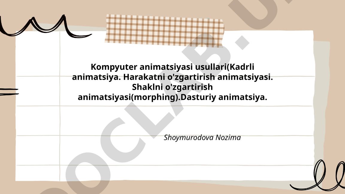 Kompyuter animatsiyasi usullari