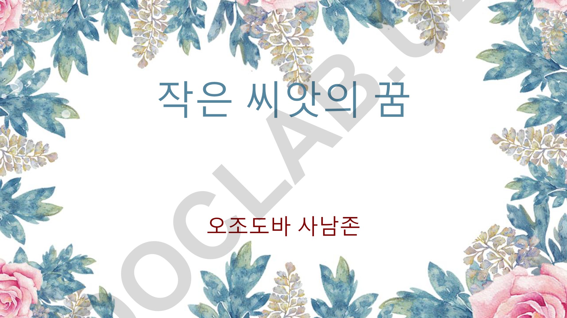 작은 씨앗의 성장 이야기
