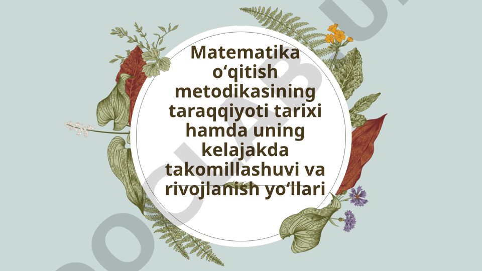 Matematika oʻqitish metodikasining taraqqiyoti tarixi va kelajak yoʻnalishlari