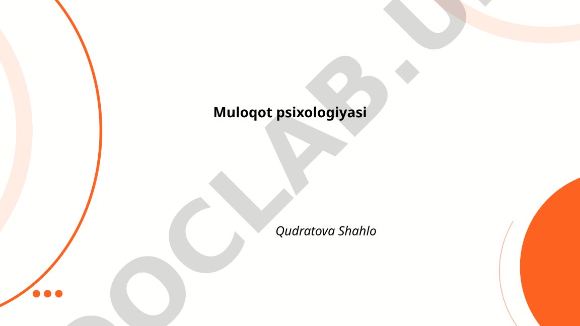 Muloqot psixologiyasi nazariy asoslari va turlari