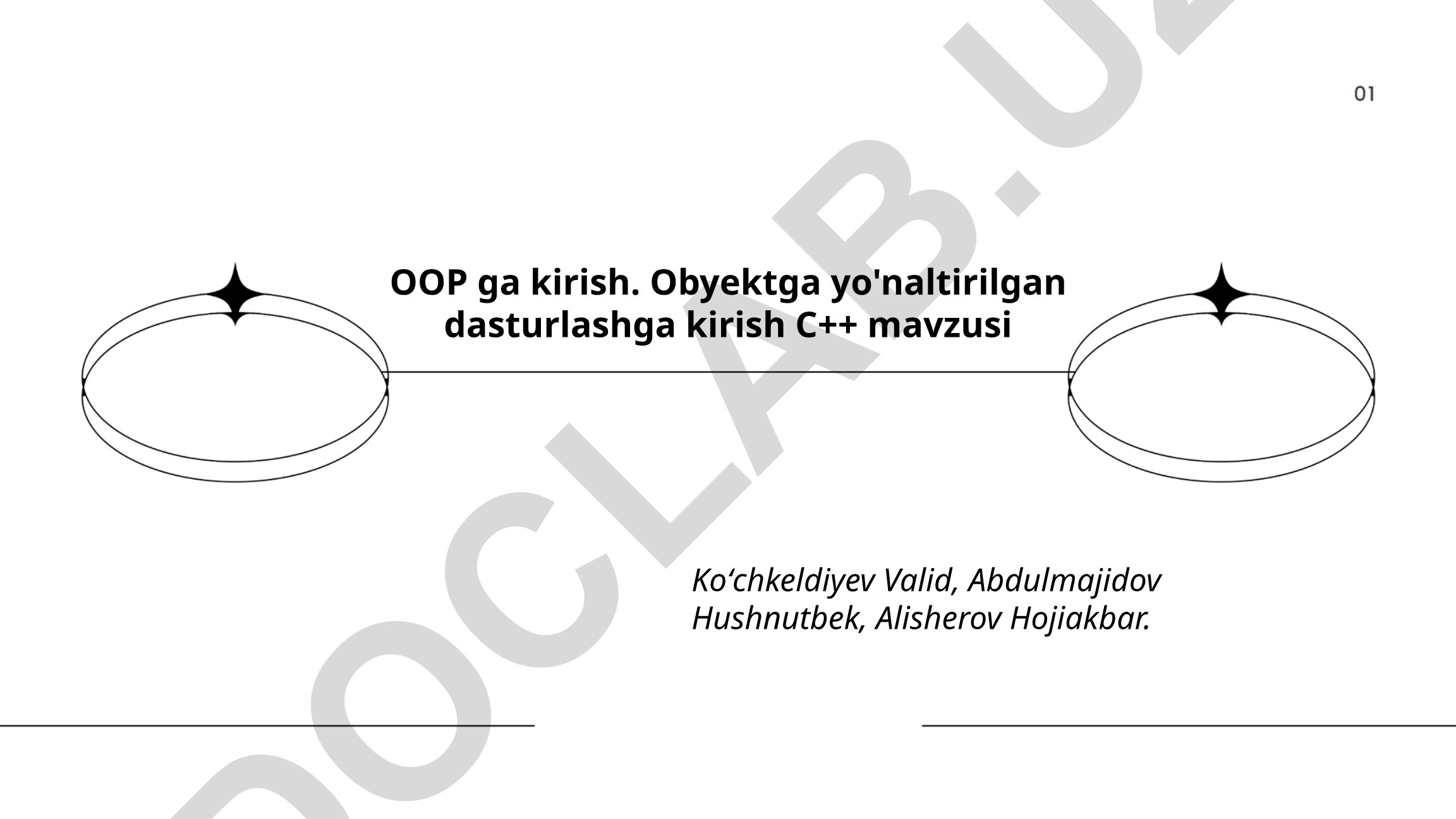 OOP ga kirish va C++ da obyektga yo'naltirilgan dasturlash