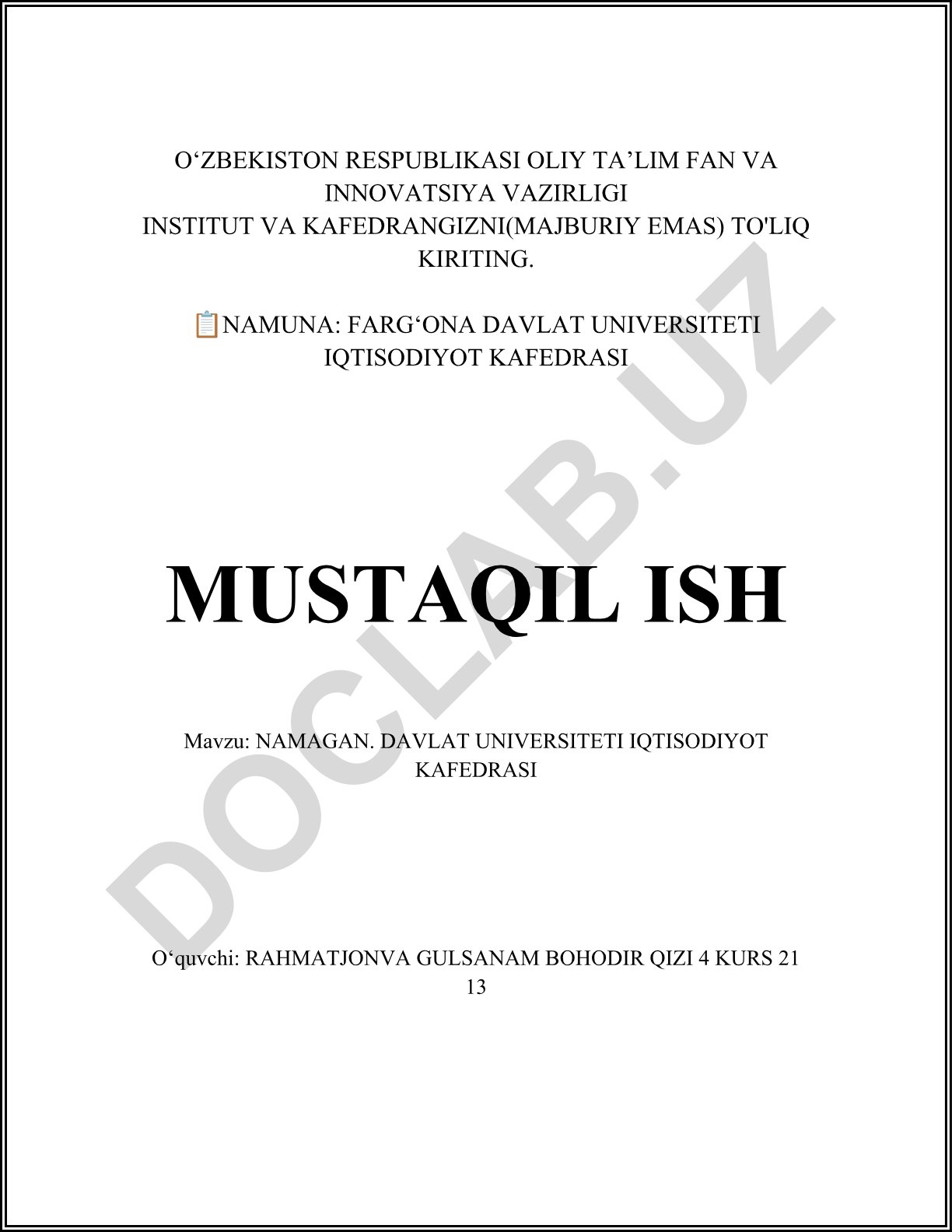 Iqtisodiyot nazariyasi, moliya va bank ishlari, buxgalteriya hisobi va audit