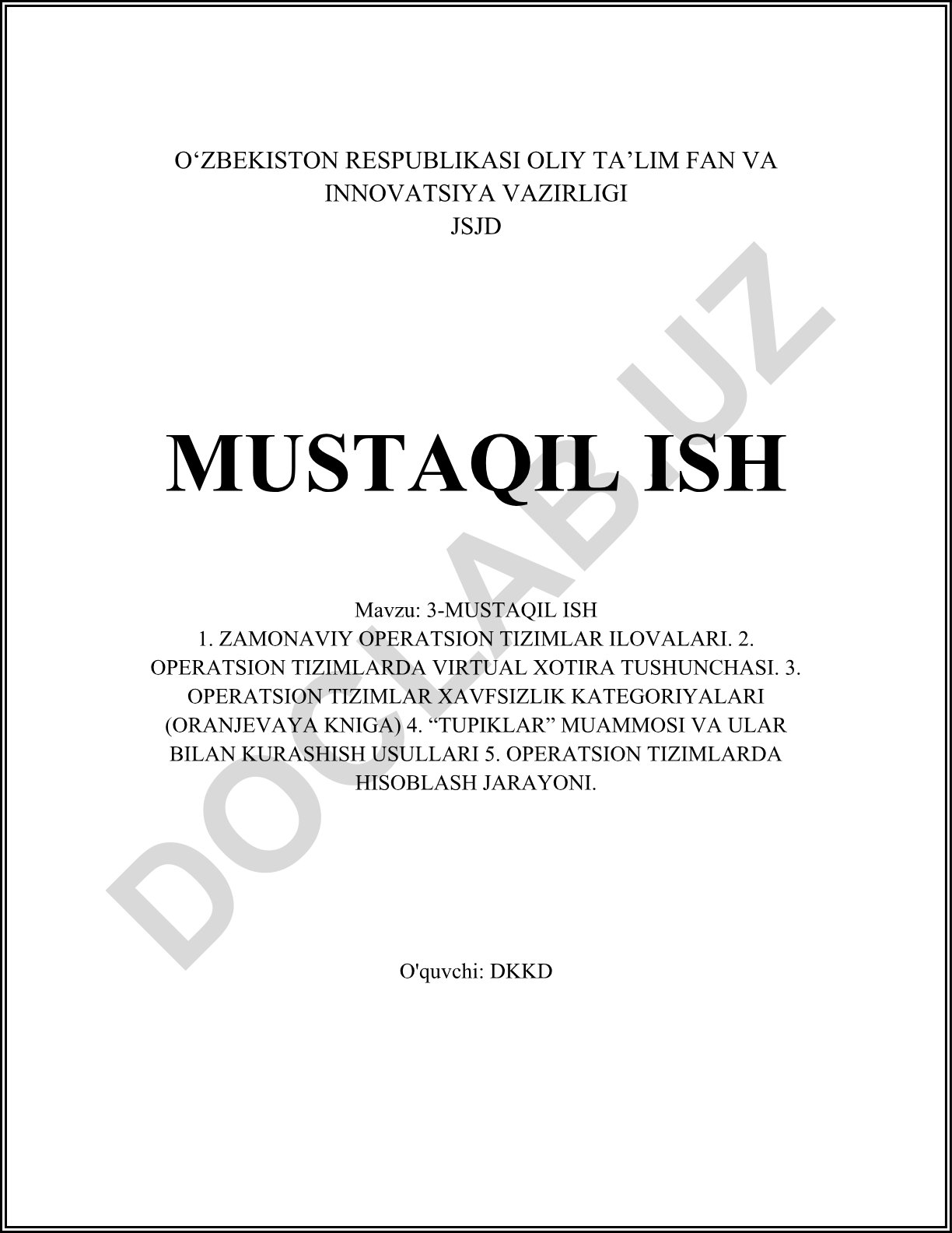 Zamonaviy operatsion tizimlarda ilovalar arxitekturasi va xizmat ko'rsatish modullari