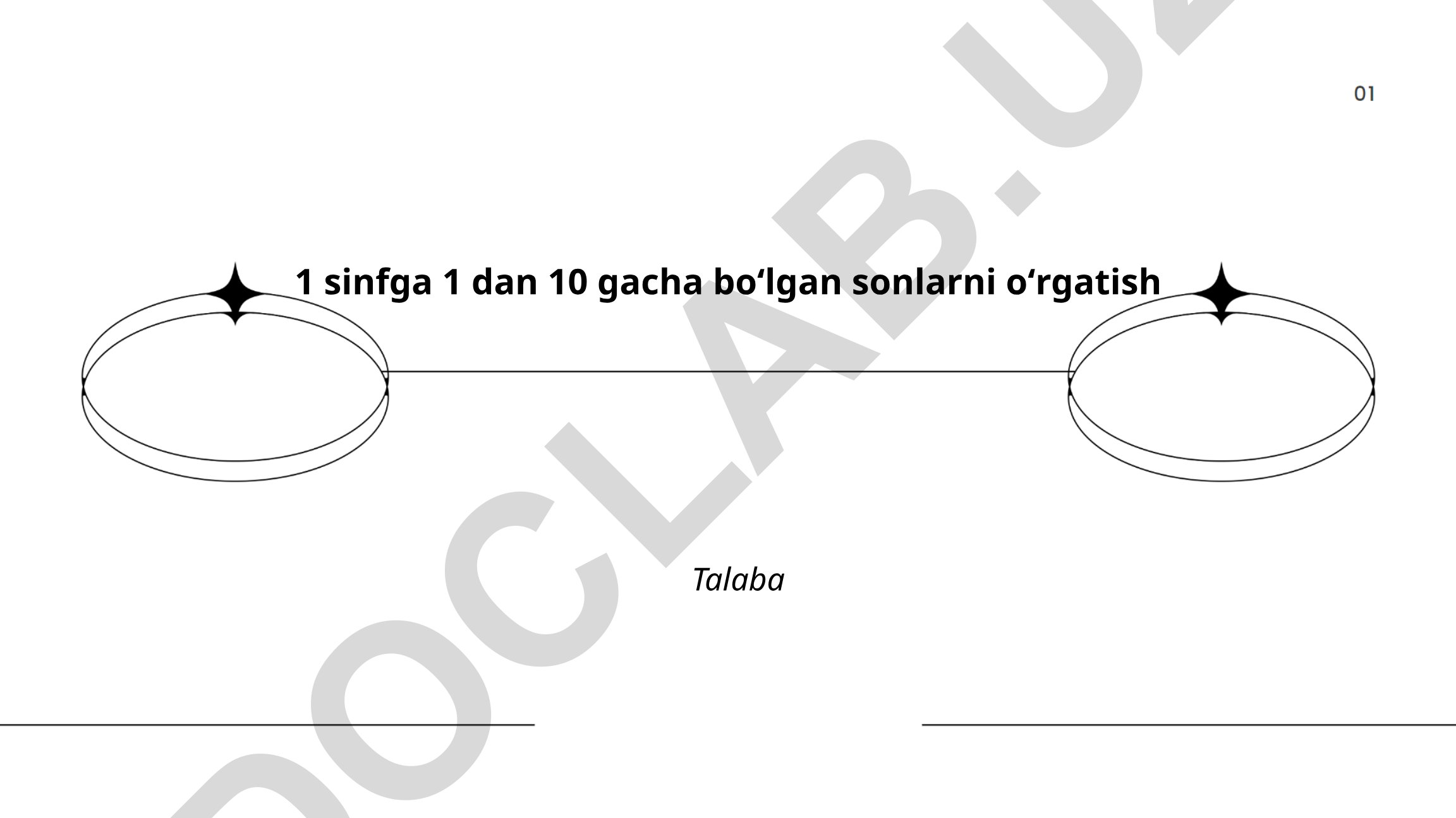 1-sinf o'quvchilariga 1 dan 10 gacha raqamlarni o'rgatish