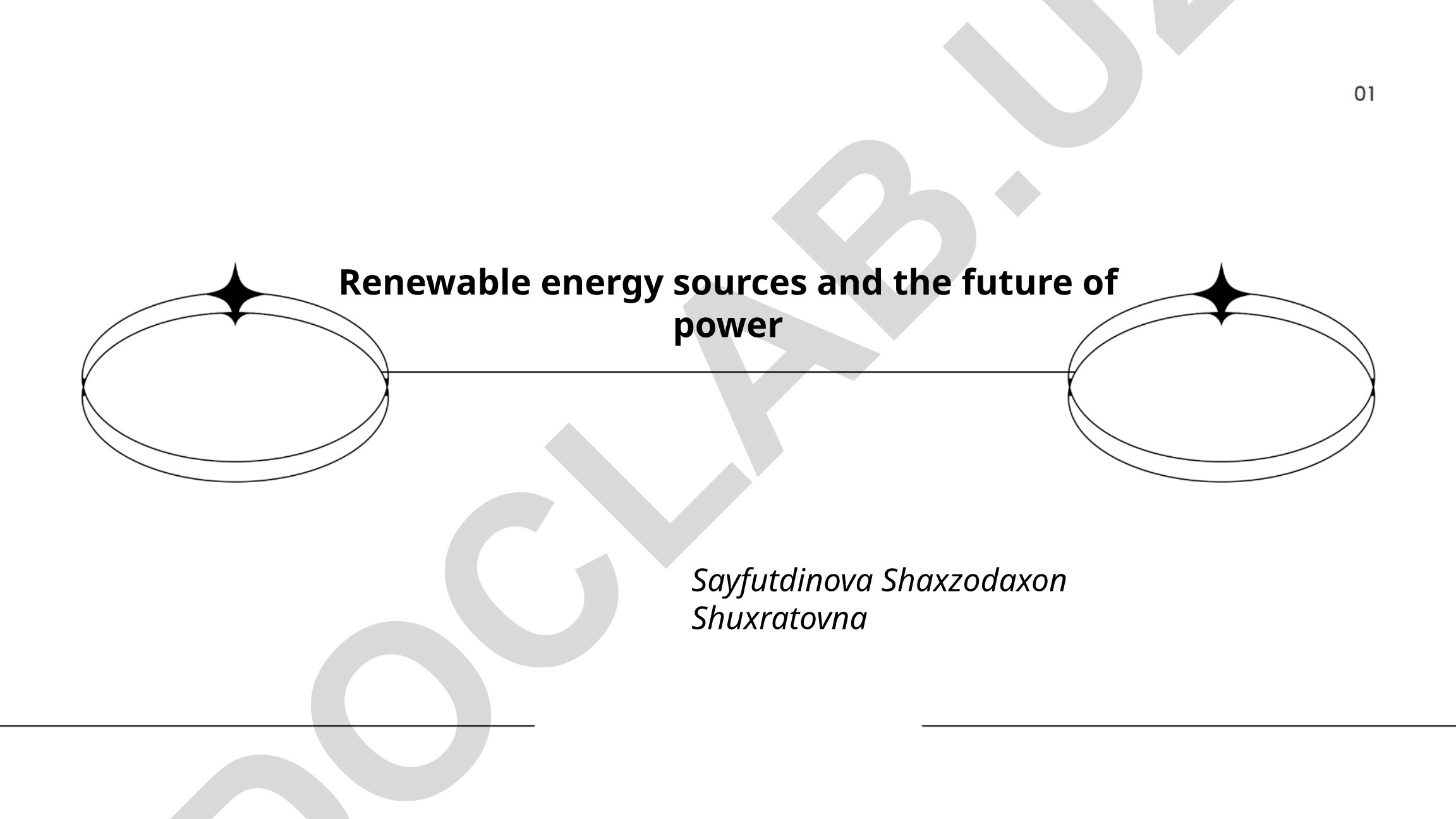 Renewable energy sources and the future of power