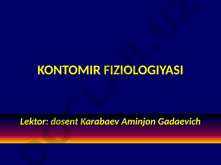 Qon tomirlar fiziologiyasi
