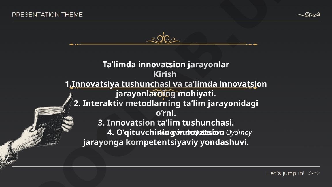 Ta'limda innovatsion jarayonlar