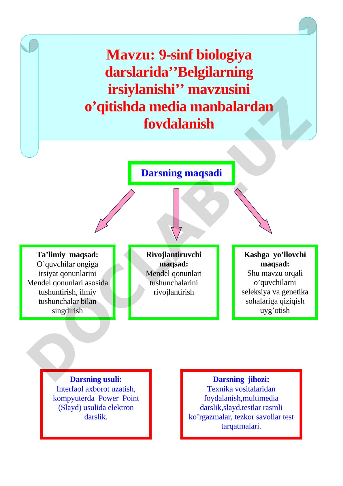 Ontogenez va postembrional rivojlanish