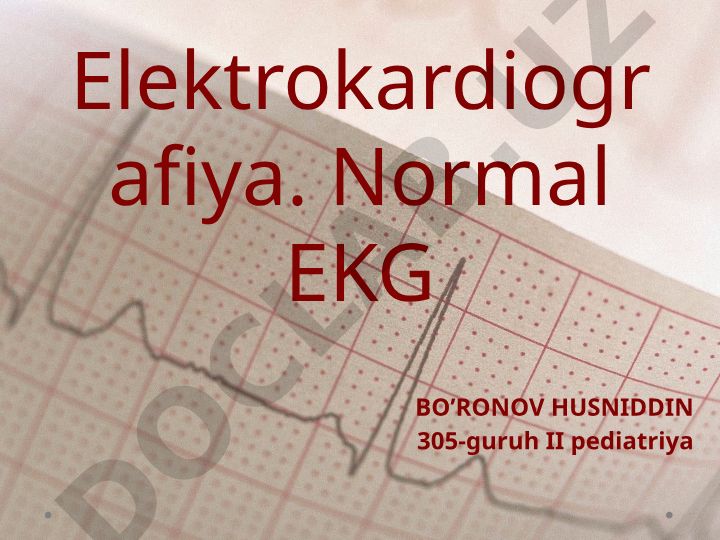 Elektrokardiografiya va normal EKG