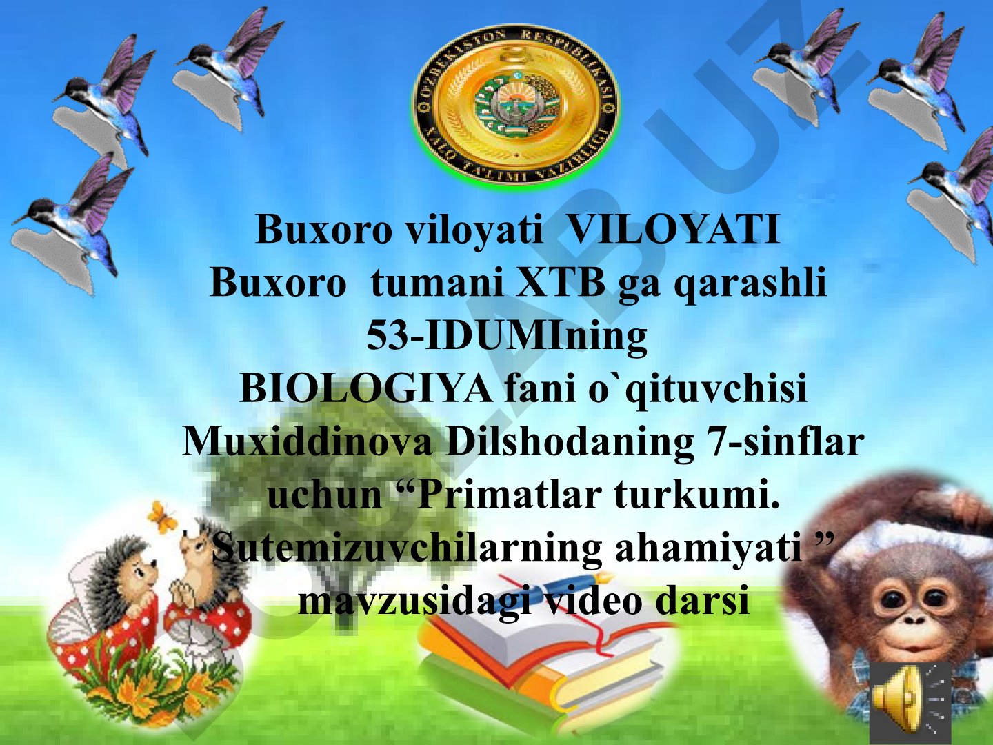 Primatlar turkumi. Sutemizuvchilarning ahamiyati
