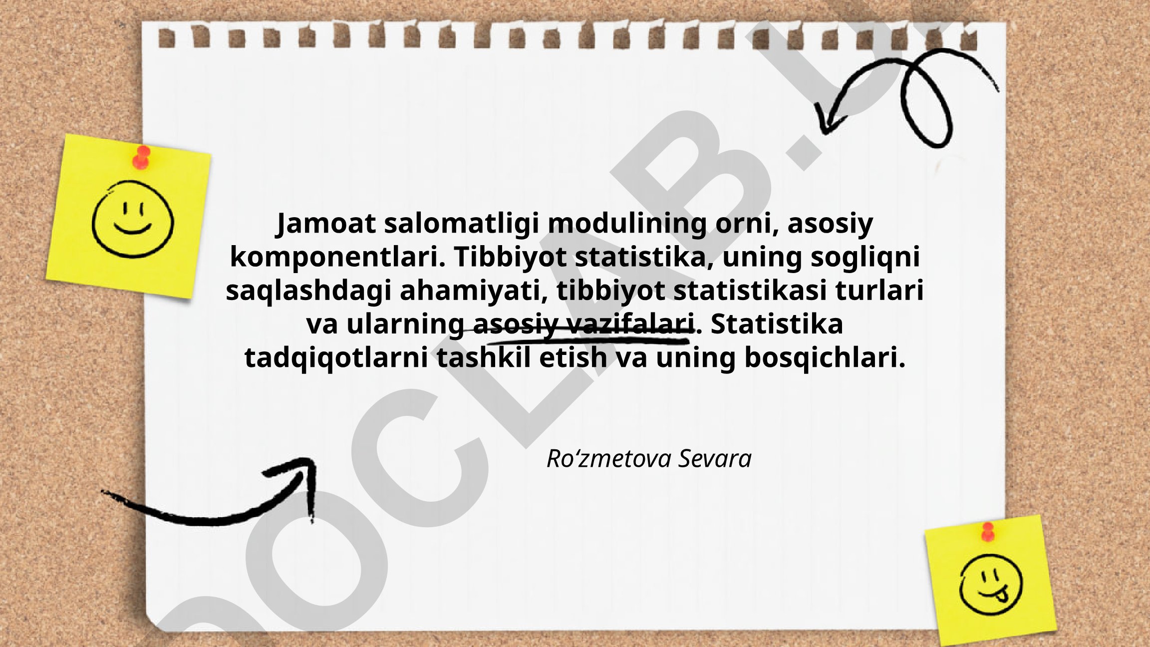 Jamoat salomatligi moduli va tibbiyot statistikasi