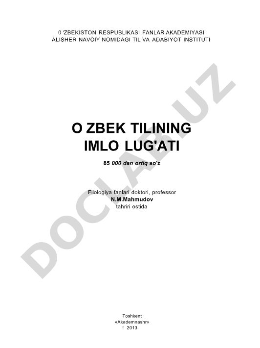 O'zbek tilining imlo lug'ati