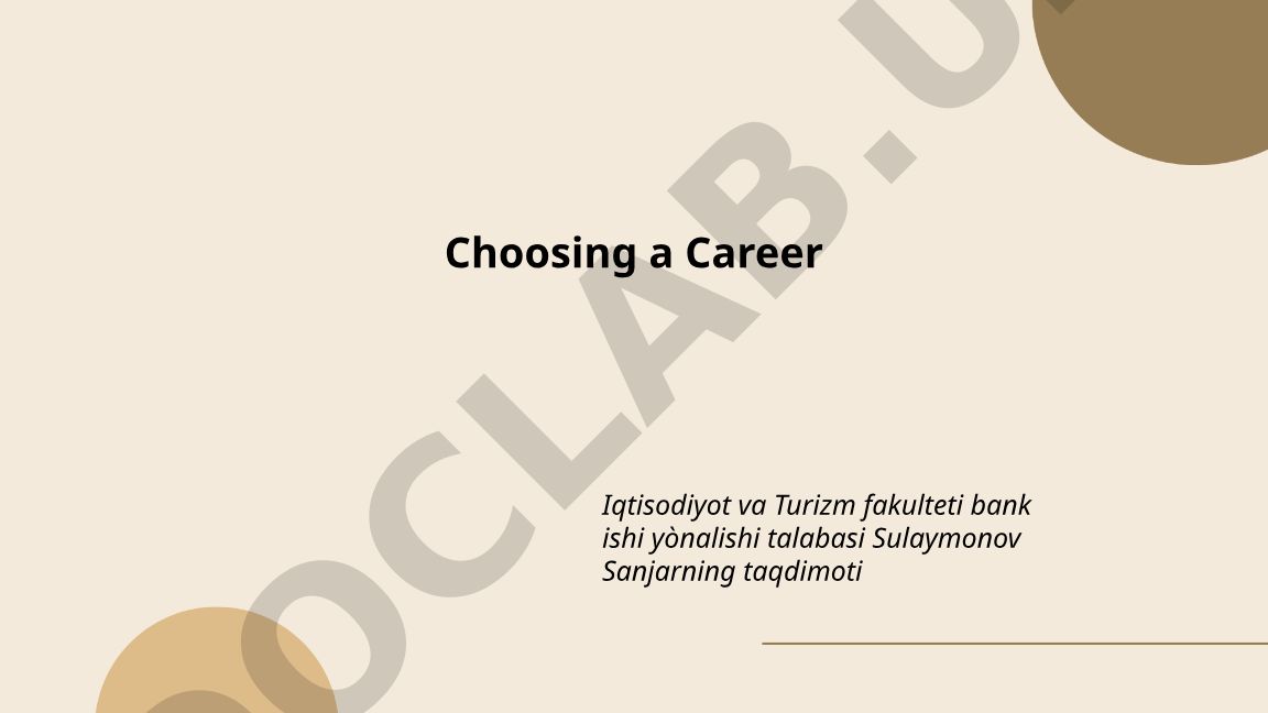 Choosing a Career
