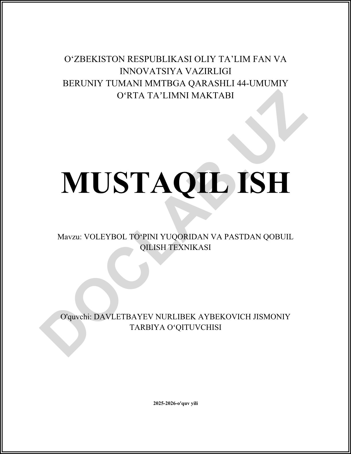 Voleybol to'pini yuqoridan va pastdan qabul qilish texnikasi