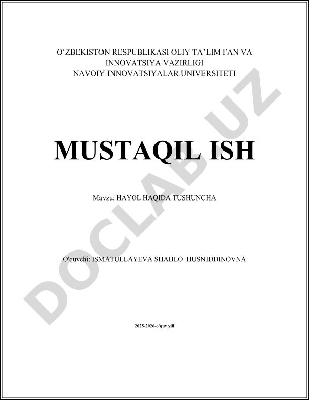 Hayol haqida tushuncha