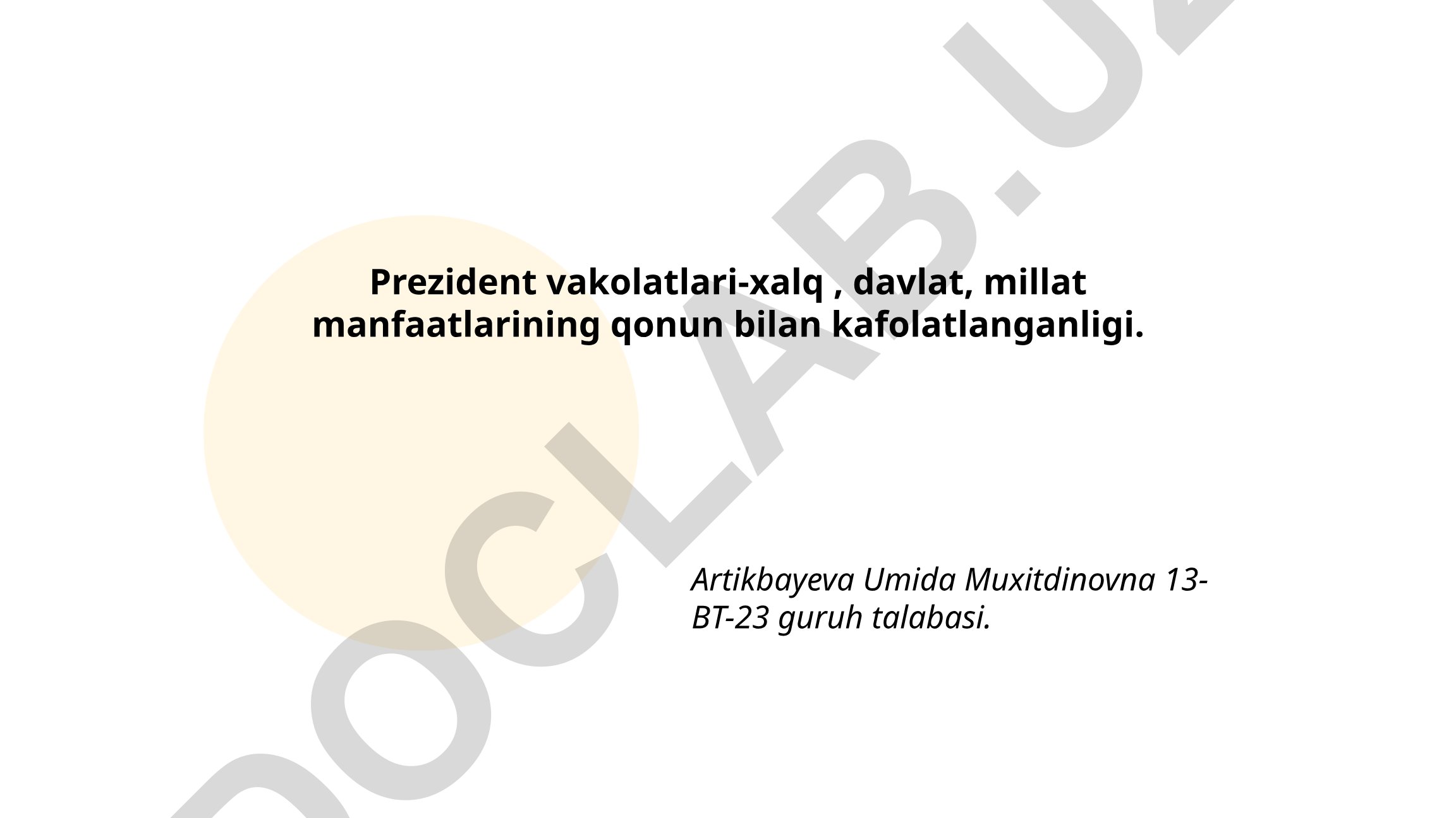 Prezident vakolatlari va ularning konstitutsiyaviy asosi