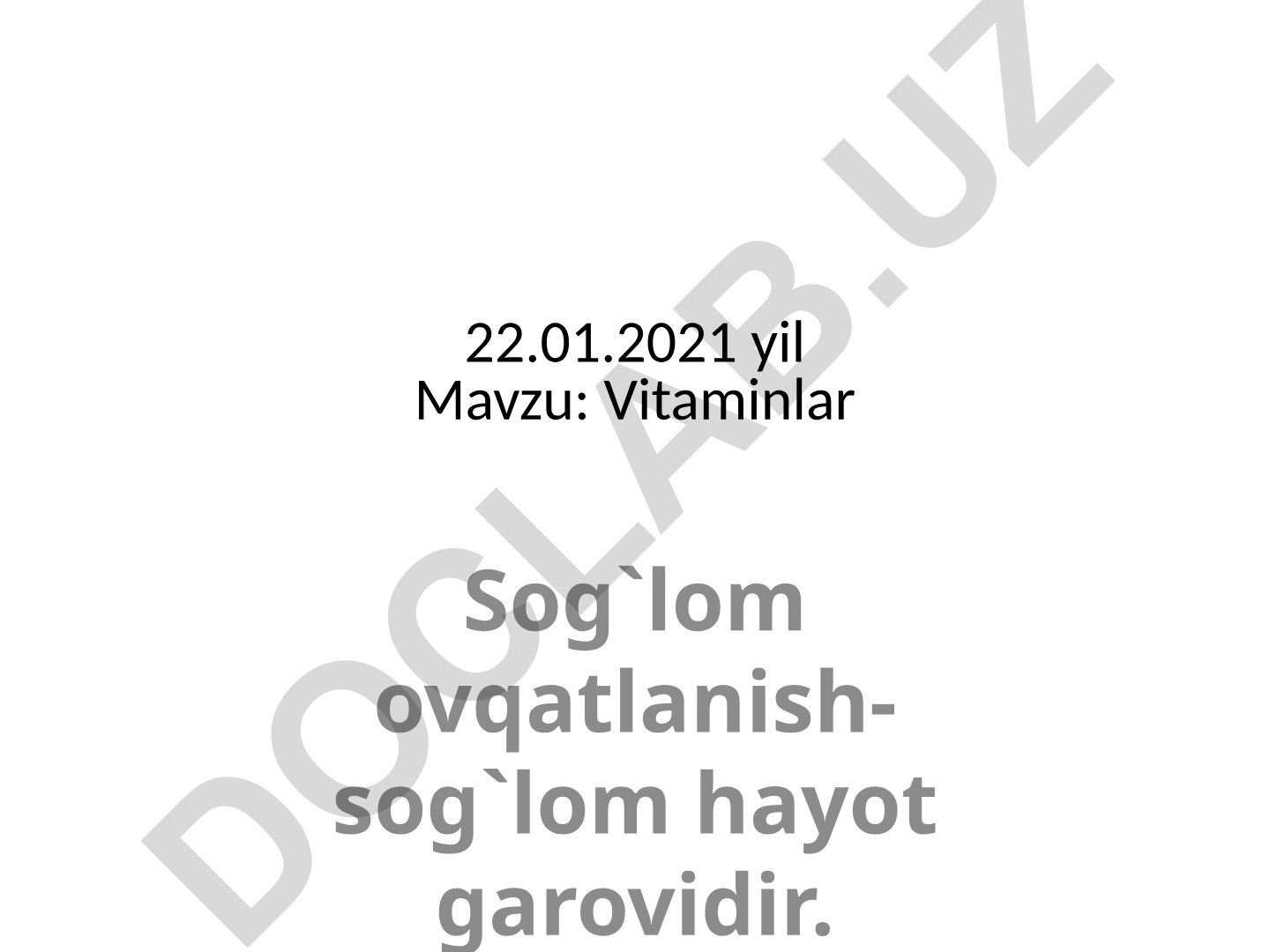 Vitaminlar va sog'lom ovqatlanish