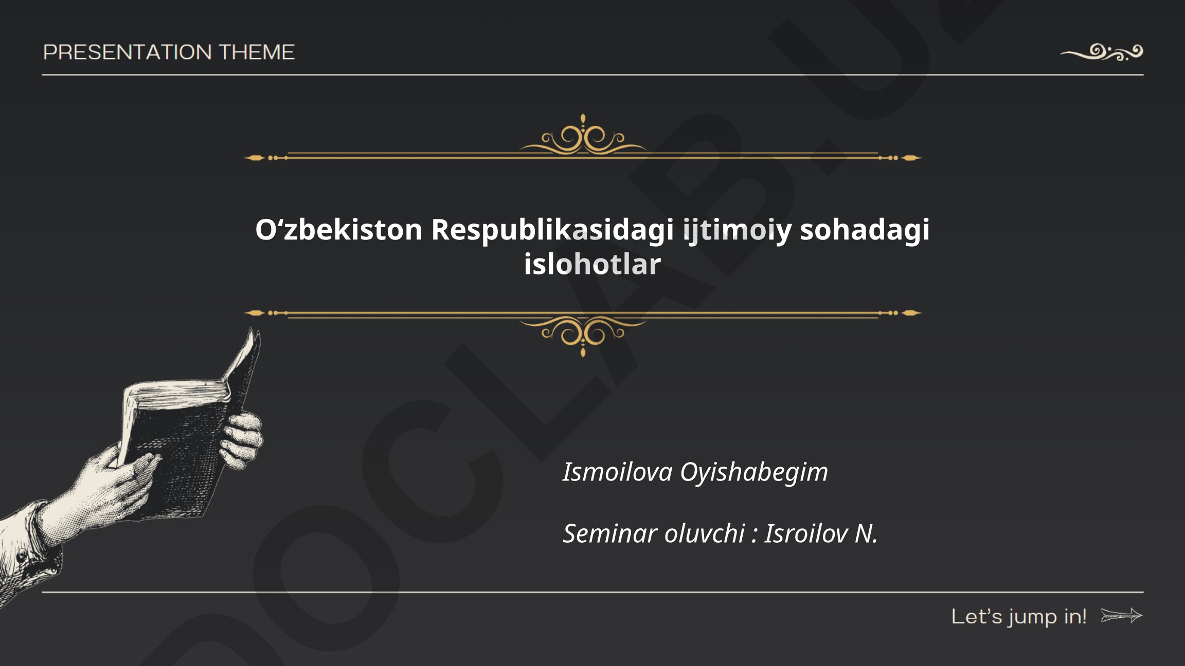Oʻzbekiston Respublikasidagi ijtimoiy sohadagi islohotlar