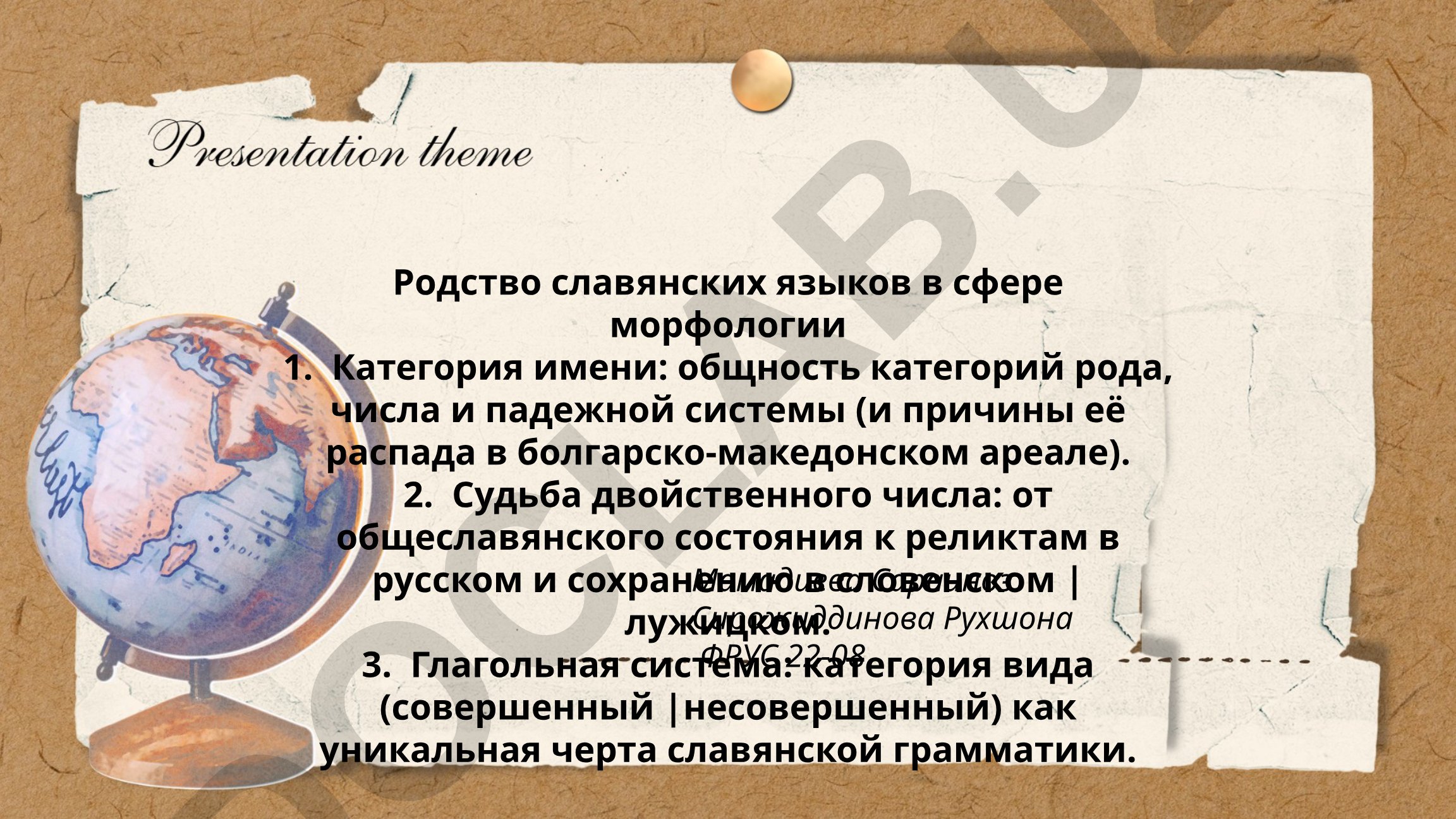 Родство славянских языков в сфере морфологии