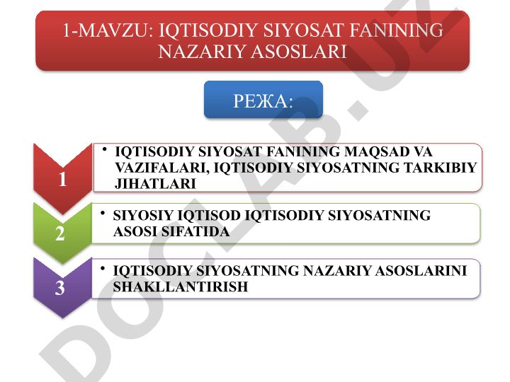Iqtisodiy siyosat fanining nazariy asoslari va amaliyotdagi qo'llanilishi