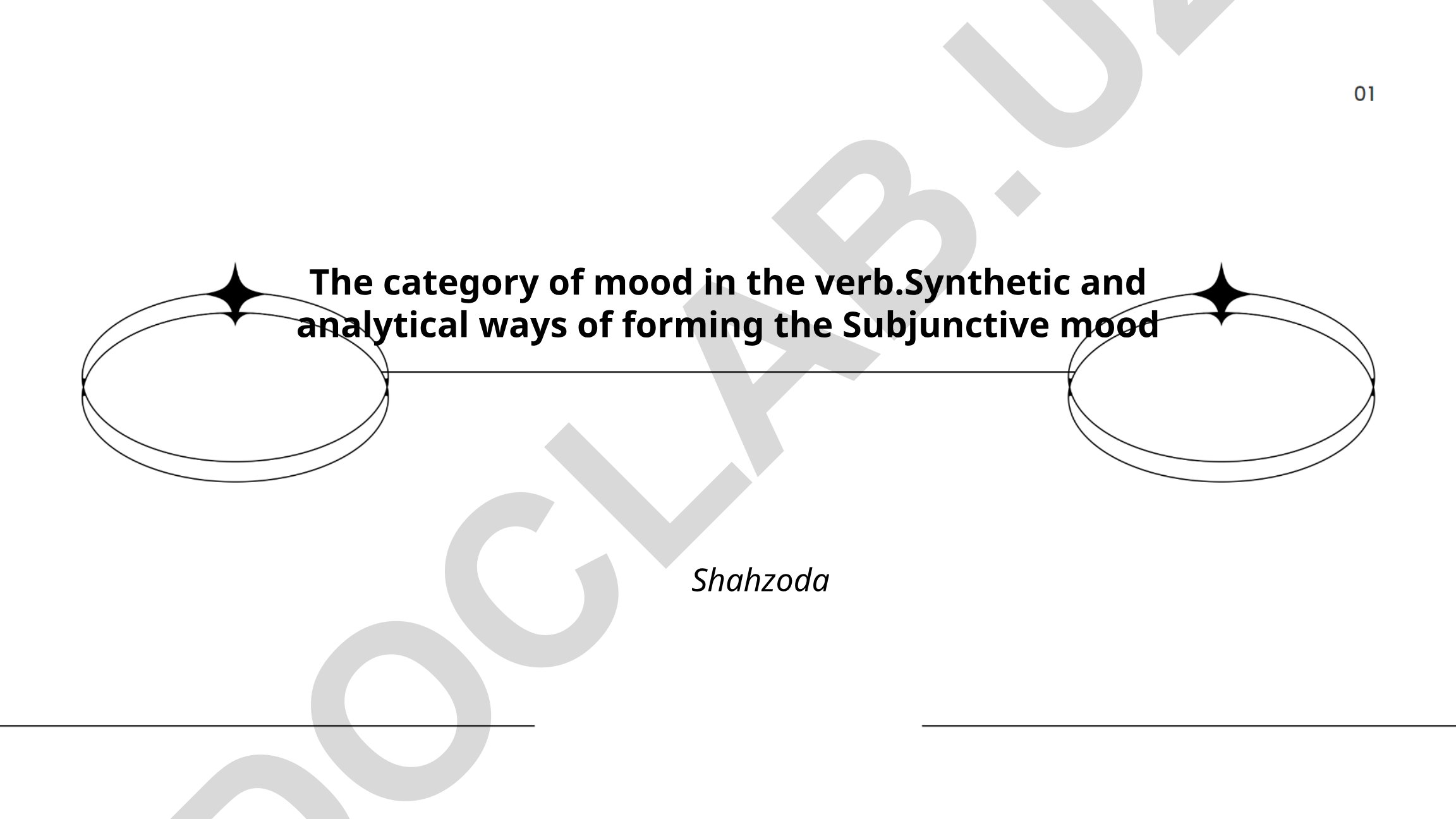 The category of mood in the verb: synthetic and analytical ways of forming the Subjunctive mood