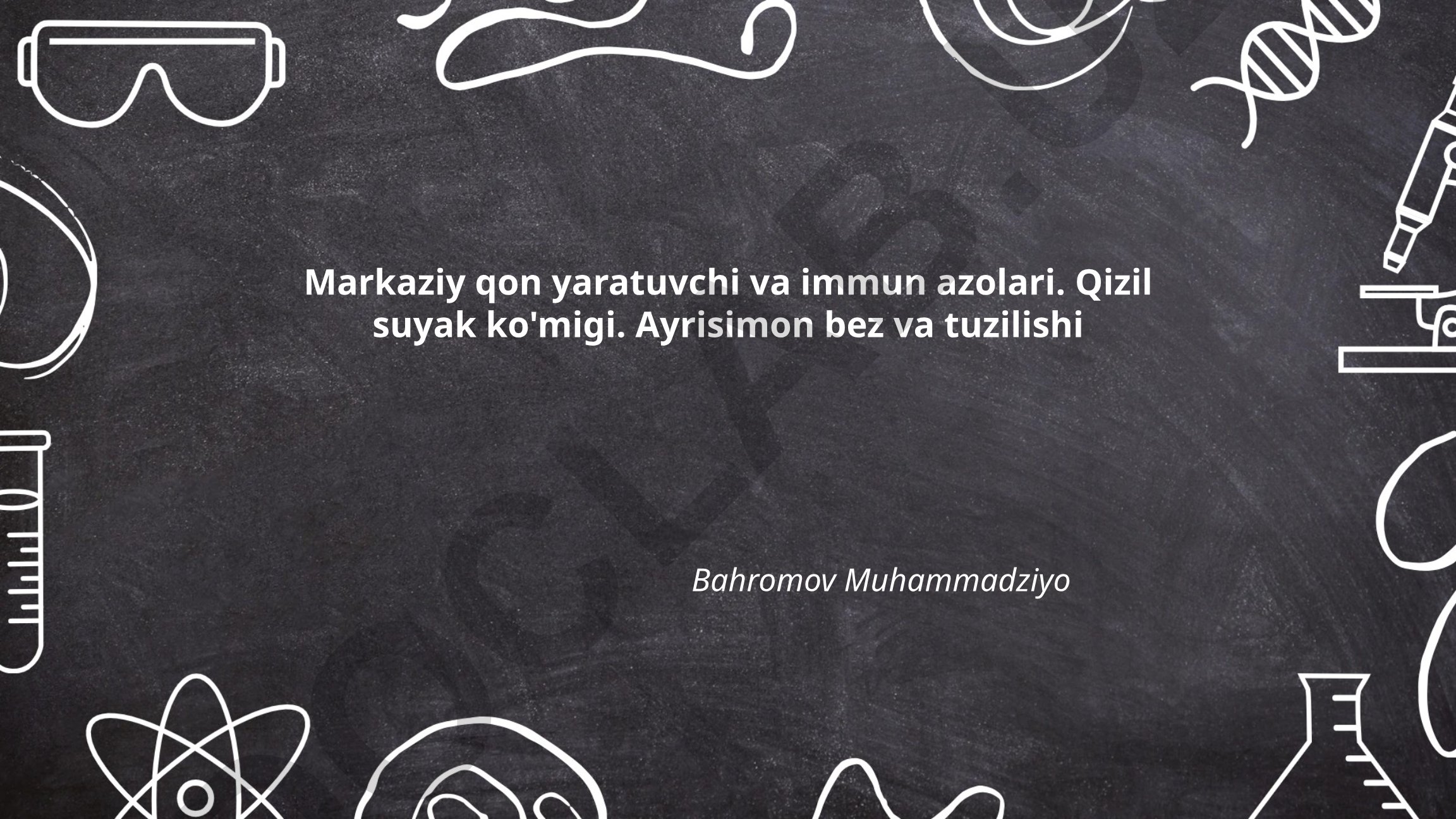Markaziy qon yaratuvchi va immun azolari: qizil suyak ko'migi va ayrisimon bez