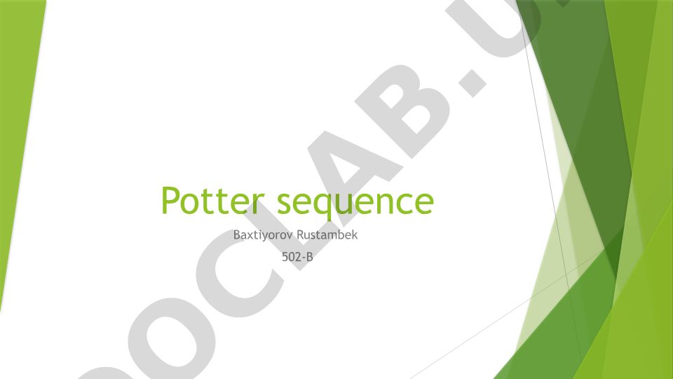 Potter sequence - oligohidramnios natijasidagi anomaliyalar majmuasi
