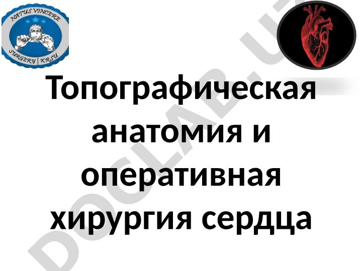 Топографическая анатомия и оперативная хирургия сердца