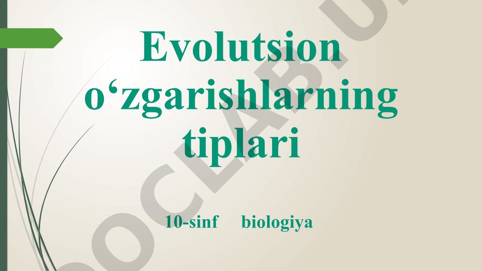 Evolutsion o'zgarishlar turlari va biogeografik viloyatlar