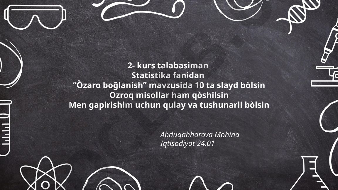 Statistika fanida o'zaro bog'lanish tushunchasi