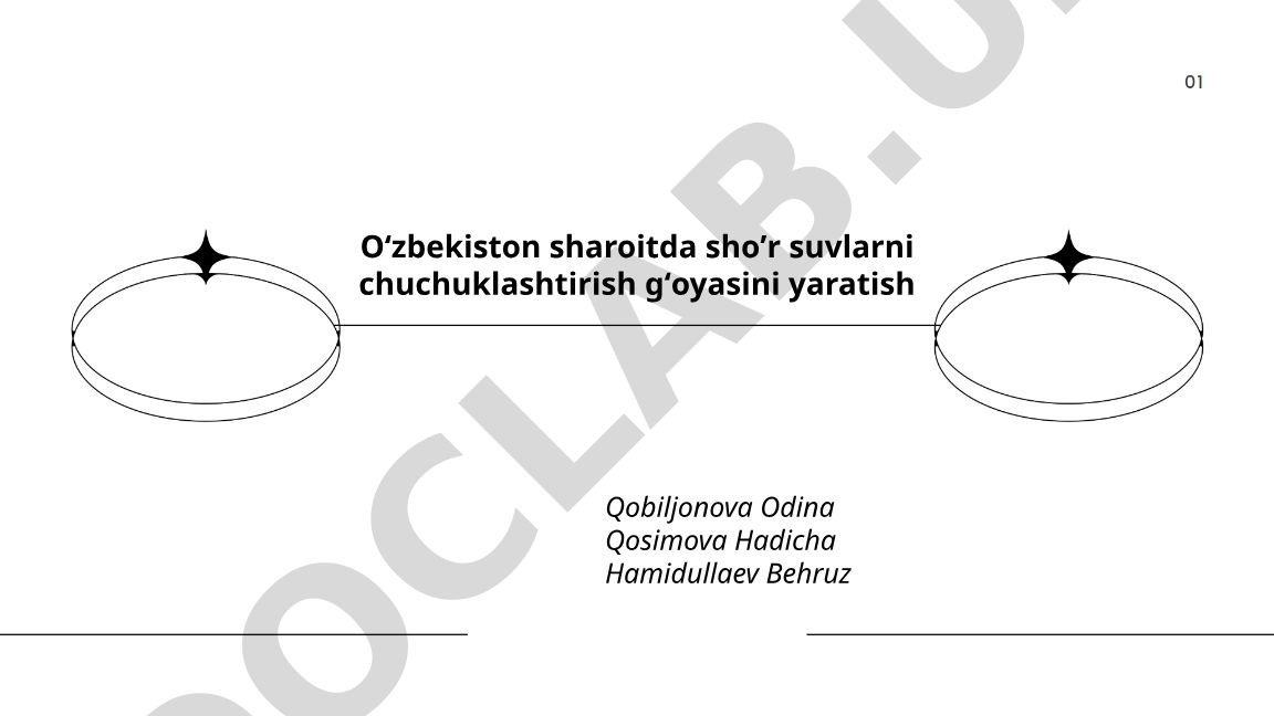 O'zbekiston sharoitida sho'r suvlarni chuchuklashtirish g'oyasi