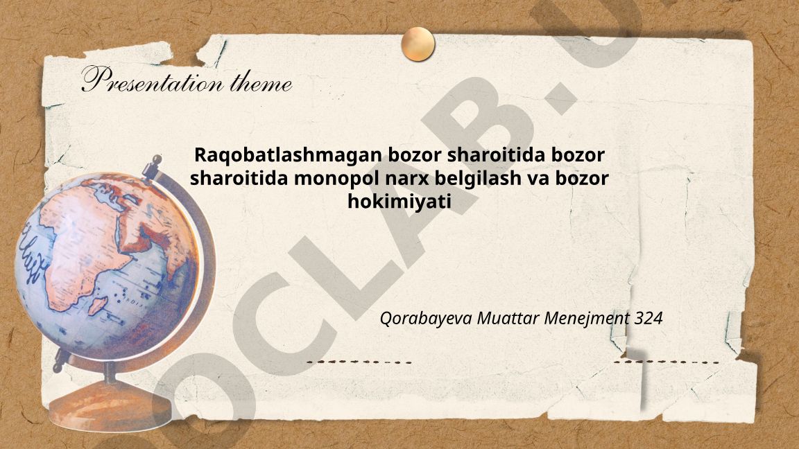 Monopol bozor sharoitida narx belgilash va bozor hokimiyati