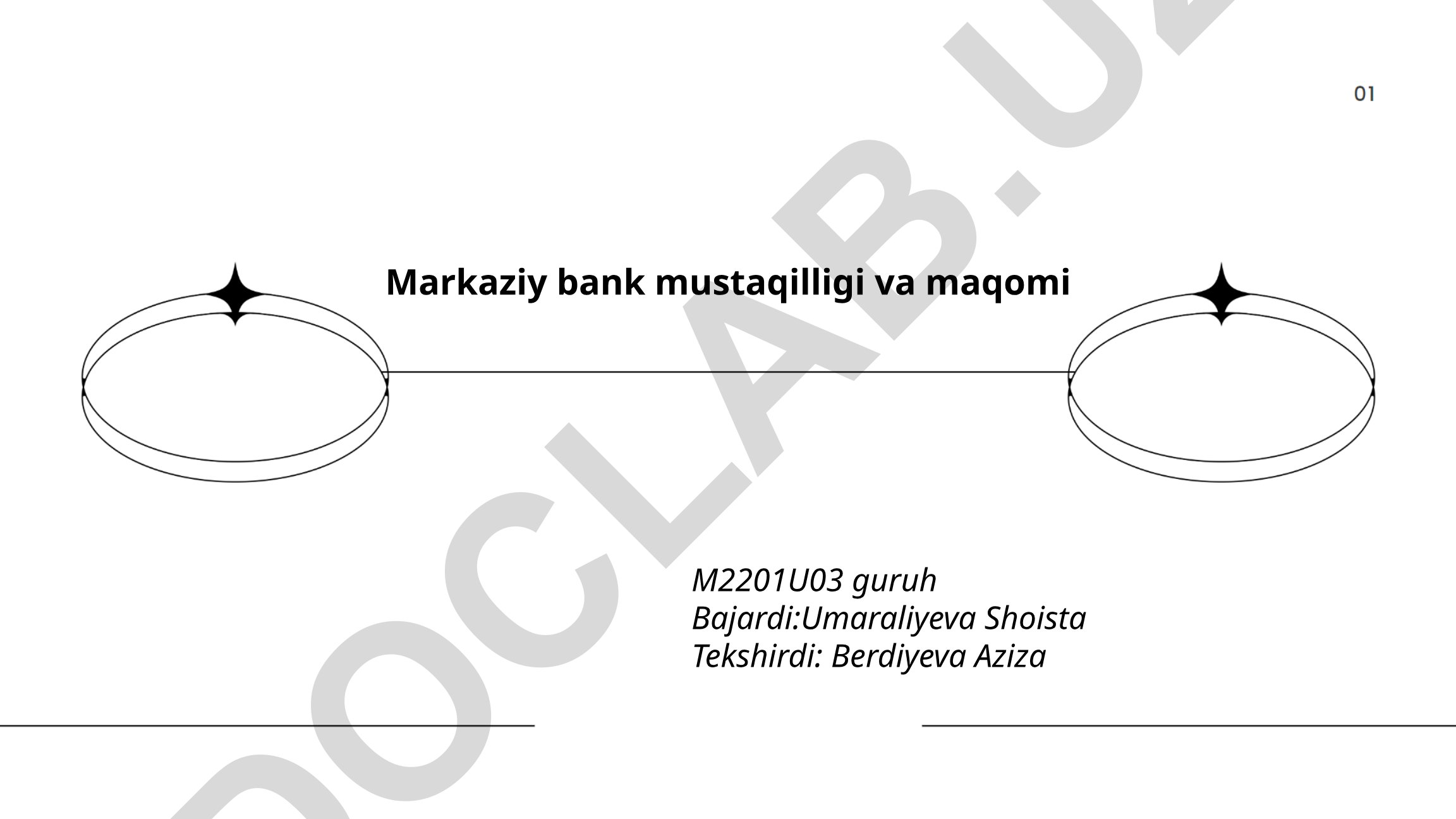Markaziy bank mustaqilligi va maqomi