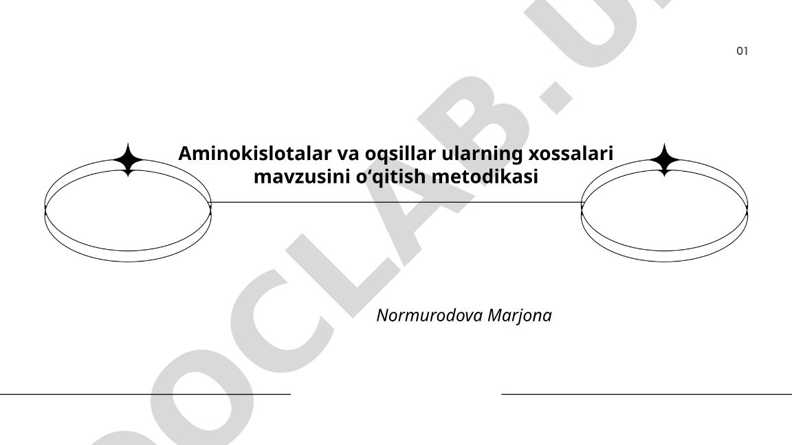 Aminokislotalar va oqsillar ularning xossalari mavzusini oʻqitish metodikasi