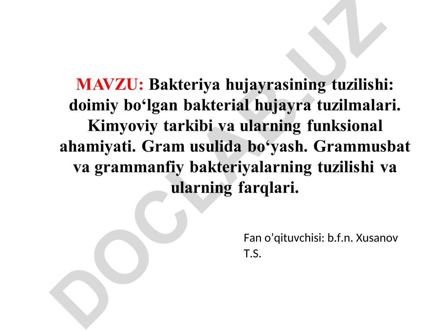 Bakteriya va eukariot hujayralarning tuzilishi
