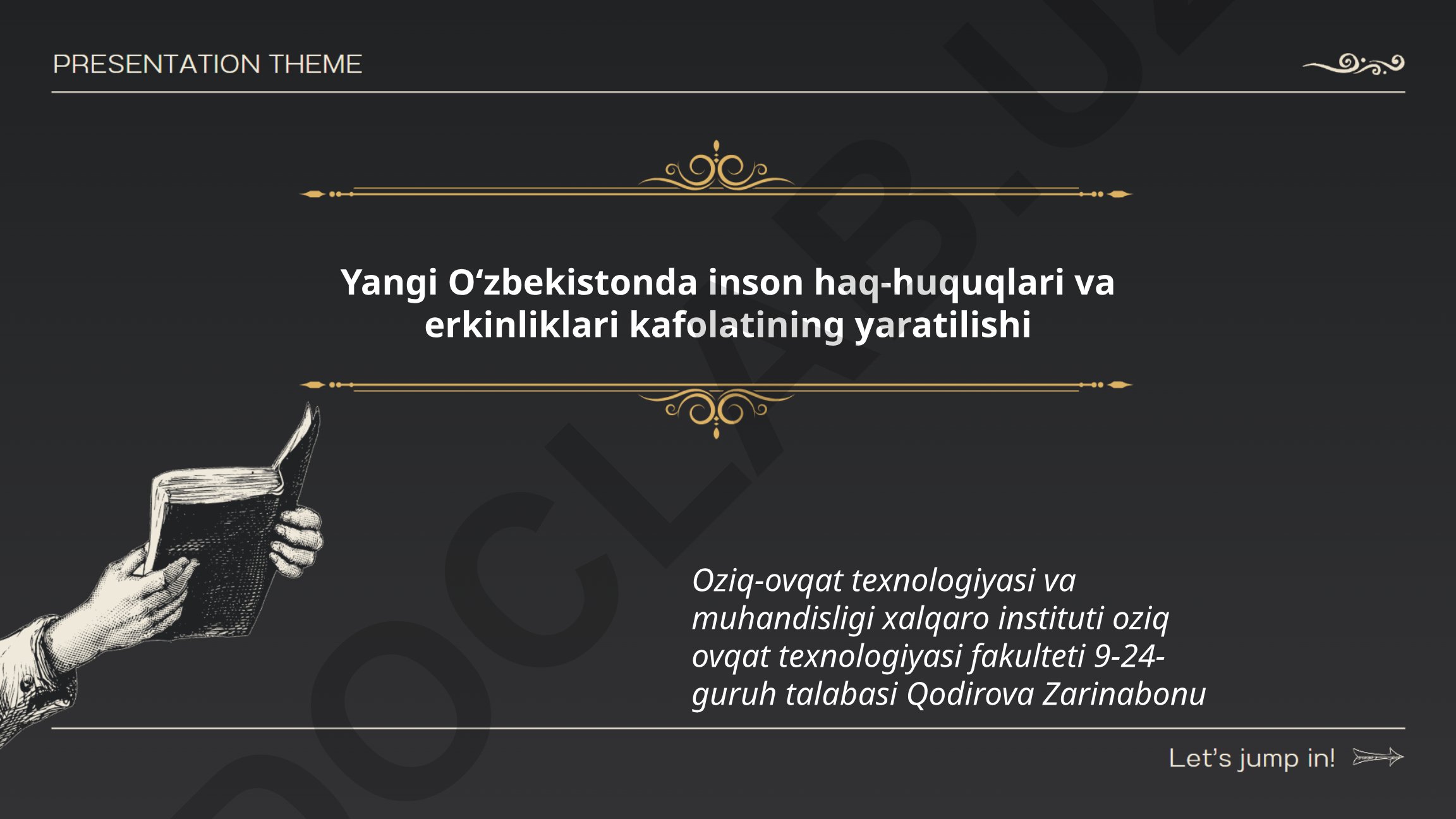 Yangi Oʻzbekistonda inson haq-huquqlari va erkinliklari kafolatining yaratilishi