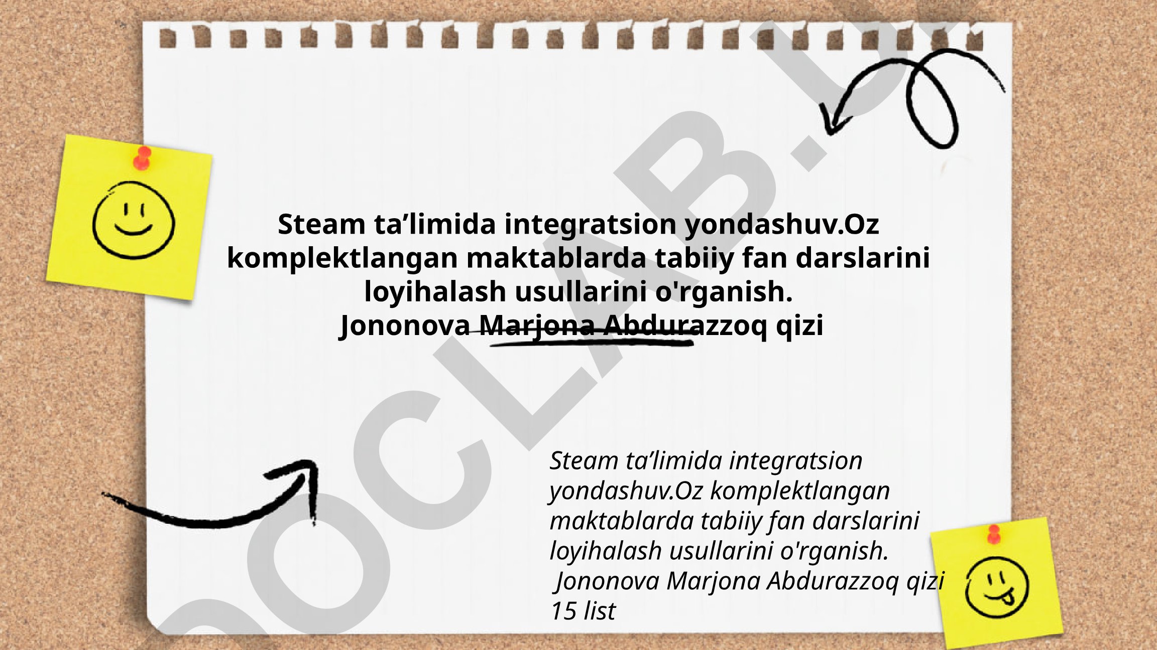 STEAM ta'limida integratsion yondashuv va oz komplektlangan maktablarda tabiiy fan darslarini loyihalash