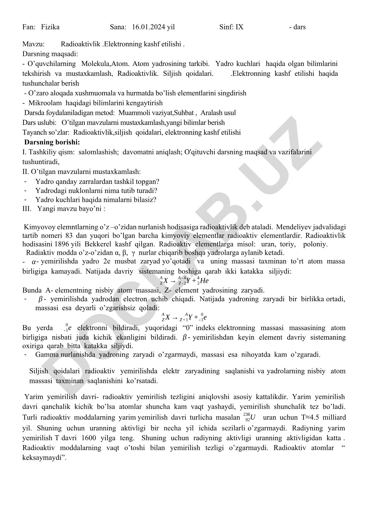 Radioaktivlik va elektronning kashf etilishi