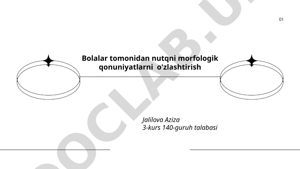 Bolalar tomonidan nutqni morfologik qonuniyatlarni o'zlashtirish