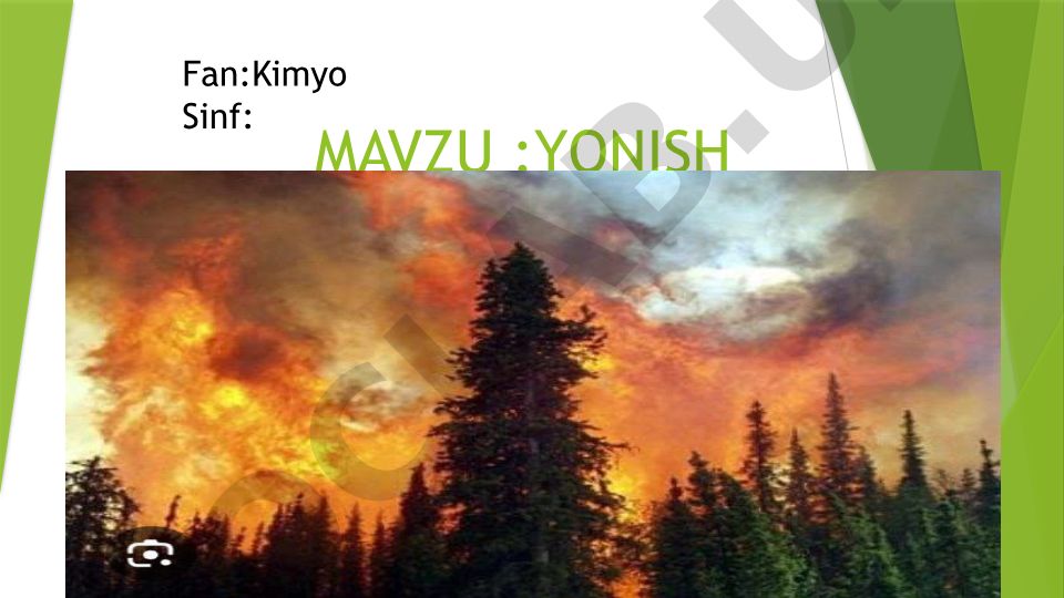 Yonish hodisasi va yong‘inni o‘chirish usullari