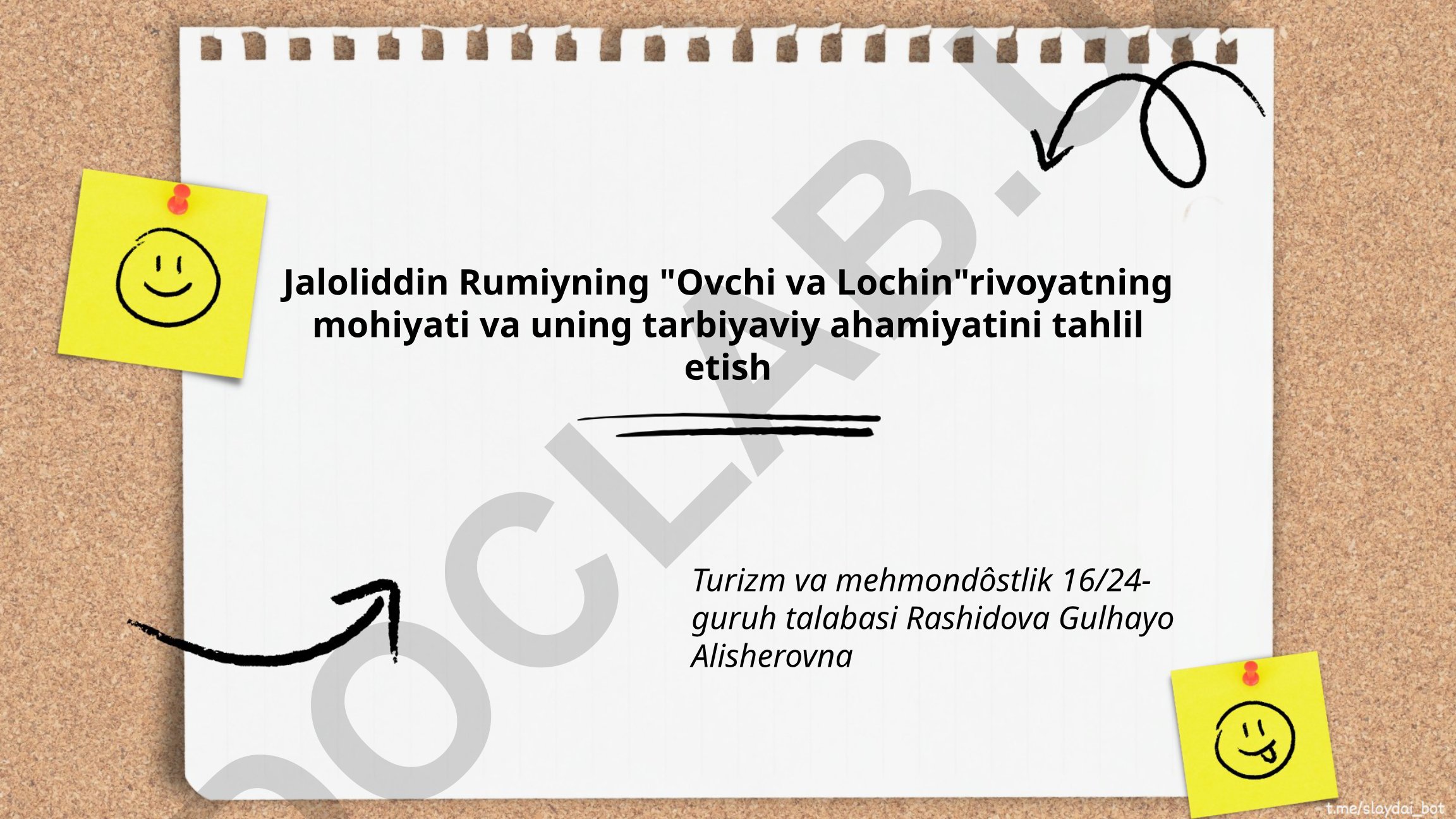 Jaloliddin Rumiyning "Ovchi va Lochin" rivoyatining mohiyati va tarbiyaviy ahamiyati