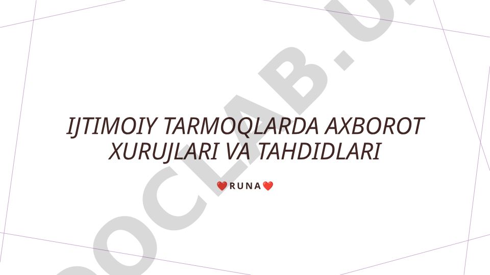 Ijtimoiy tarmoqlarda axborot xurujlari va tahdidlari